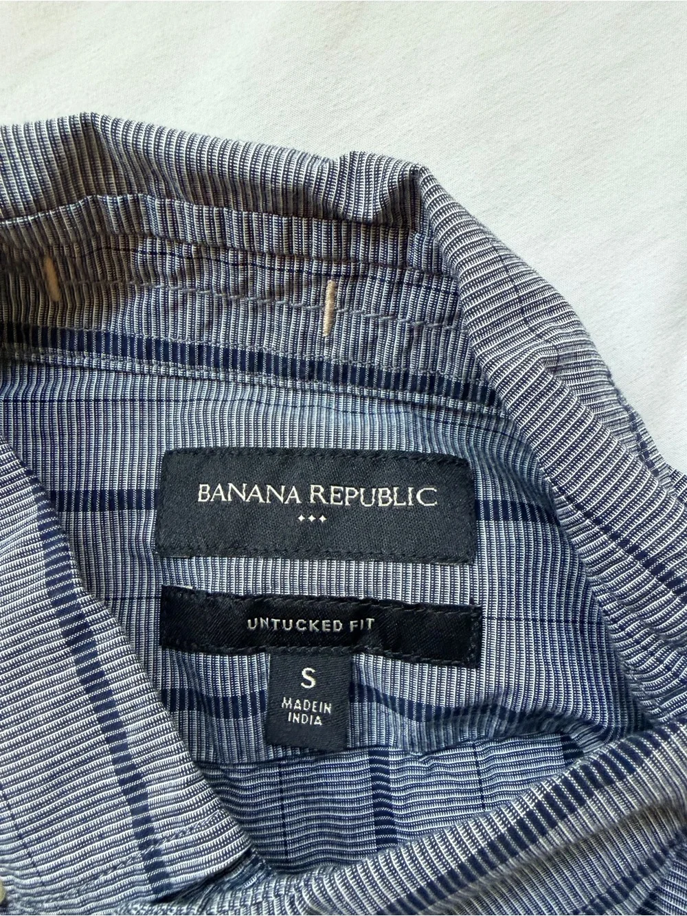 Banana Republic Blue and Black Striped Button-Down Shirt